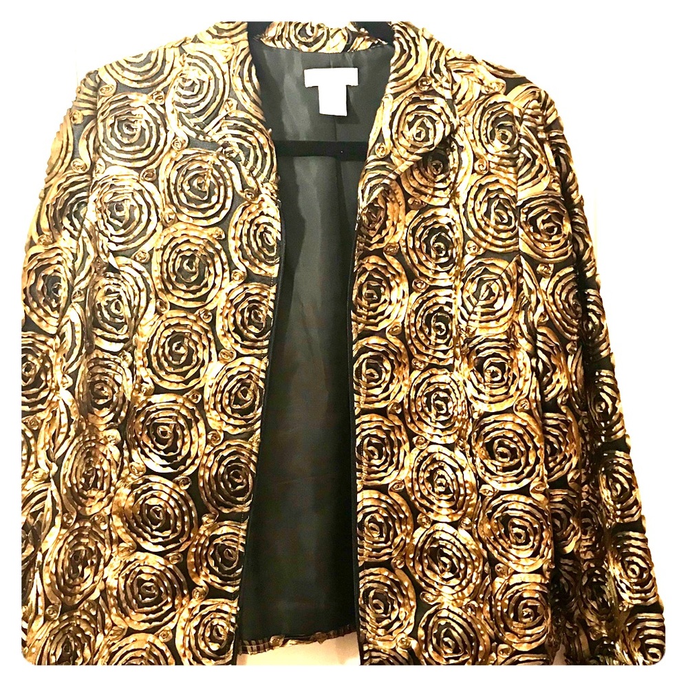 Laura Ashley Gold and Black rose design jacket